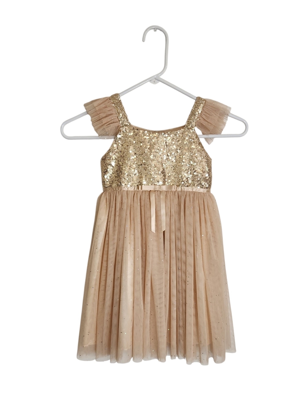 Popatu Gold Sequin and Tulle Formal Dress Size 4
